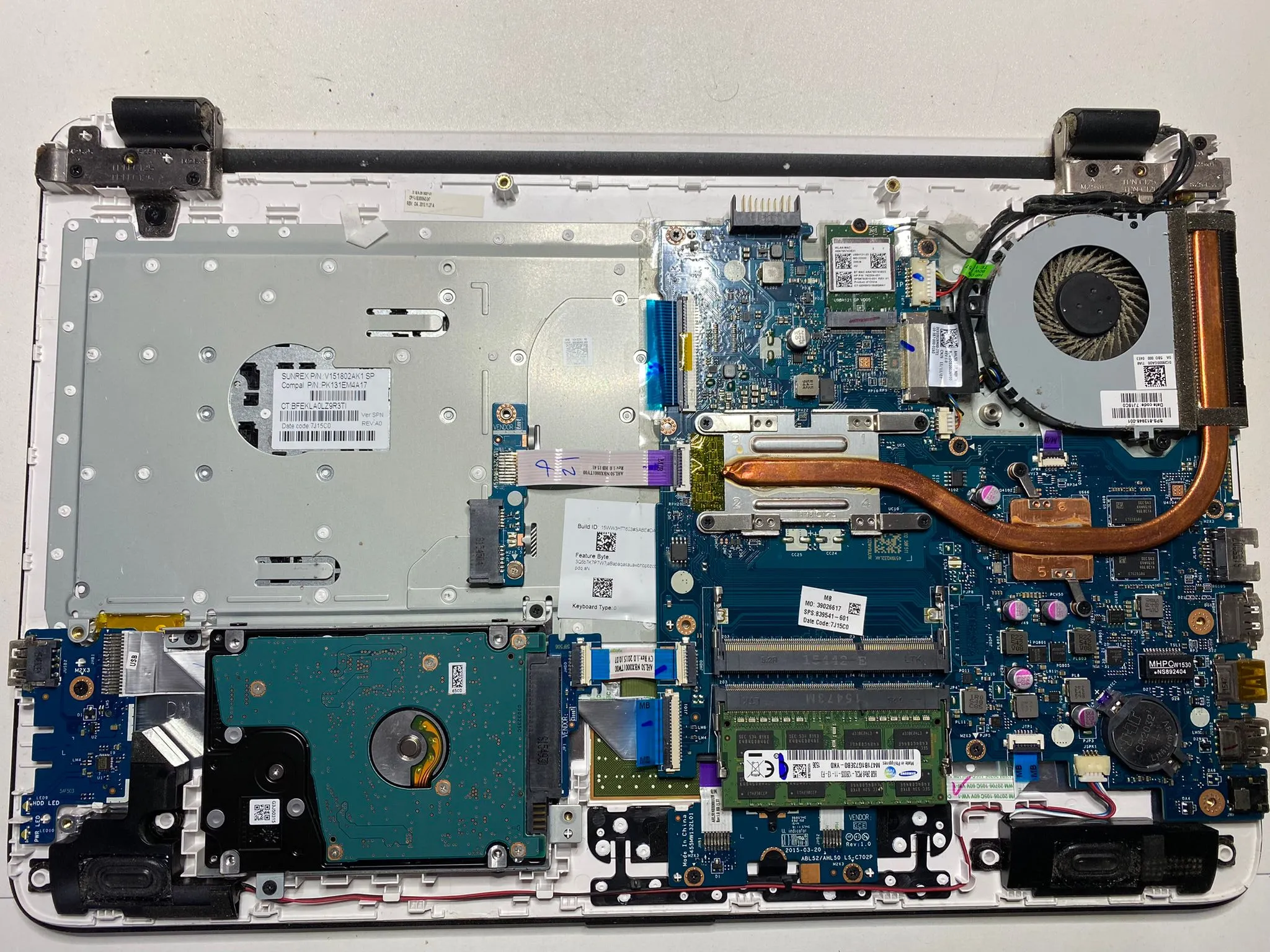 Componentes internos de portátil HP